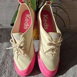 Keds Women's Champion Toe Rand Sneakers Pink/Tan Sz 11